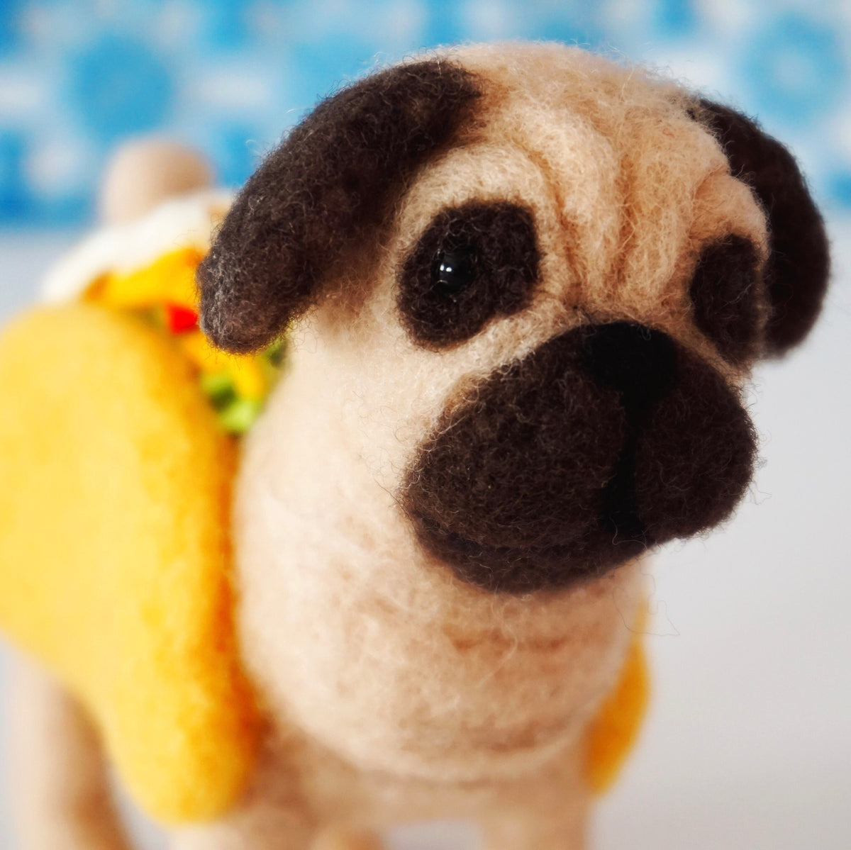 Needle felted taco pug – Hestiasnest